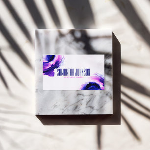 Trendy Classy Royal Purple Modern Brush Stroke Business Card