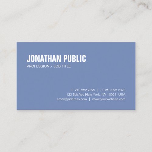 Trendy Clean Creative Design Blue White Luxury Business Card