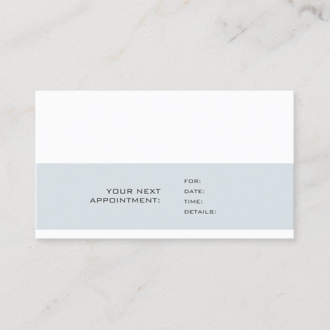 Trendy Clean Elegant Appointment Reminder Plain Card (Front)
