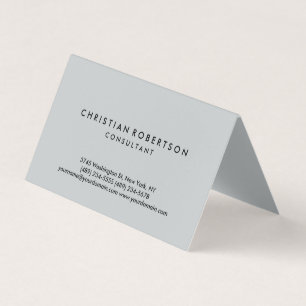 Trendy Clean Simple Grey Consultant Business Card