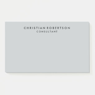 Trendy Clean Simple Grey Consultant Business Post-it Notes