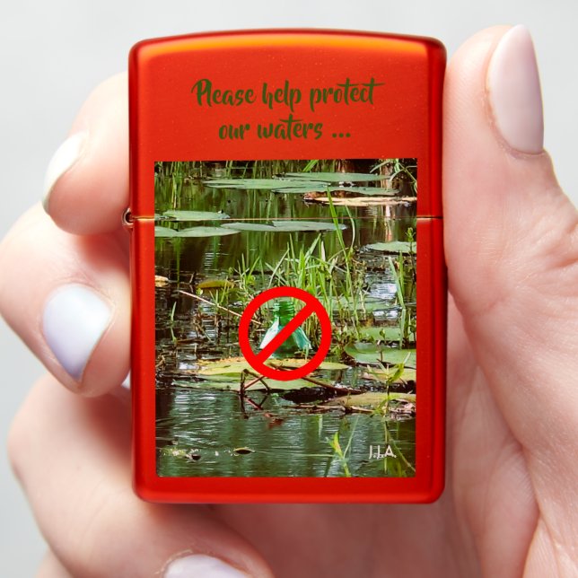 Trendy Clean Water w/ Initials or Name Zippo Lighter (In Hand)