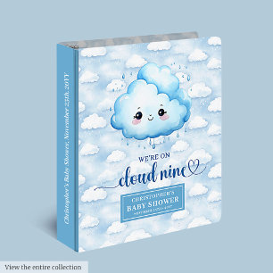 Trendy Cloud Nine Baby Boy Memory Album Custom 3 Ring Binder