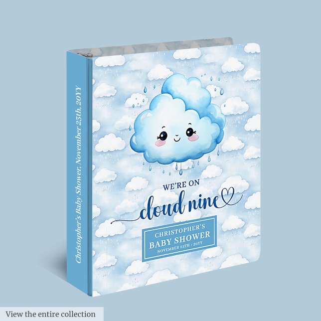 Trendy Cloud Nine Baby Boy Memory Album Custom 3 Ring Binder (Trendy Cloud Nine Baby Boy Memory Album Custom 3 ring binder)