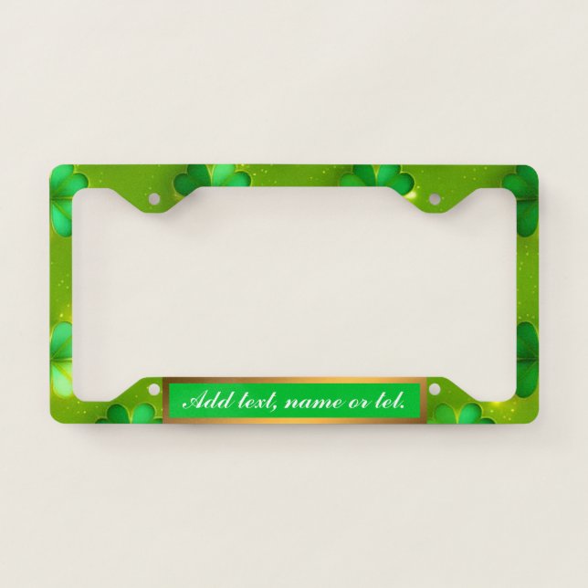 Trendy Clover 4 Lists Green Collection License Plate Frame (Front)