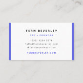 Trendy Cobalt Blue Modern Minimal Simple Stylish Business Card (Back)