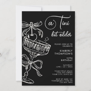 Trendy Cocktail A Tini Bit Older 30th Birthday Invitation