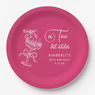 Trendy Cocktail A Tini Bit Older 30th Birthday Paper Plates