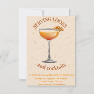 Trendy Cocktail Party Birthday Invitation – Glam &