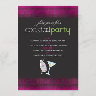 Trendy Cocktail Party Invitation (fuschia)