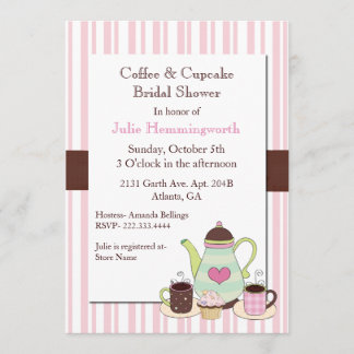 Trendy Coffee Bridal Shower Invitation