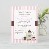Trendy Coffee Bridal Shower Invitation (Standing Front)