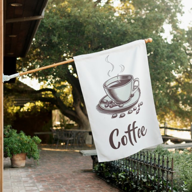 Trendy  Coffee Open Sign Flag       (In SItu)