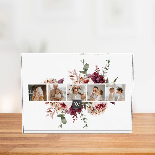 Trendy Collage Family Photo Colorful Flowers Gift (Creator Uploaded)
