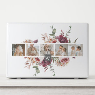 Trendy Collage Family Photo Colorful Flowers Gift HP Laptop Skin