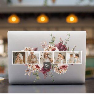 Trendy Collage Family Photo Colorful Flowers Gift HP Laptop Skin