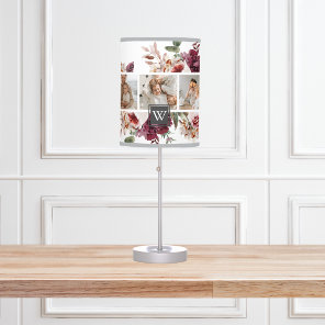 Trendy Collage Family Photo Colorful Flowers Gift Table Lamp
