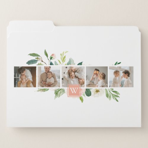 Trendy Collage Family Photo With Flowers Gift File Folder