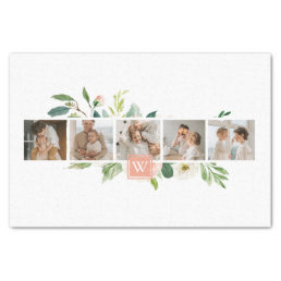 Trendy Collage Family Photo With Flowers Gift Tissue Paper