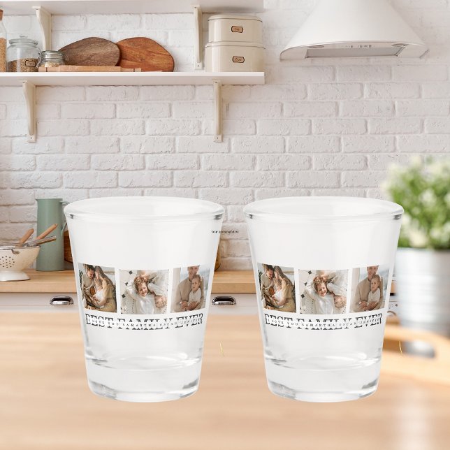 Trendy Collage Photo & Best Family Ever Best Gift Shot Glass (Creator Uploaded)
