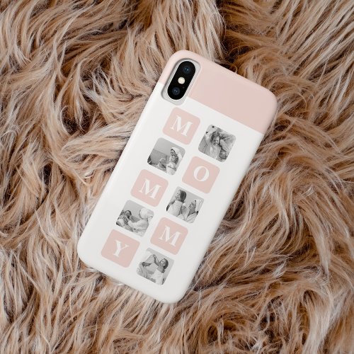 Trendy Collage Photo  Pastel Pink Best Mommy Gift iPhone XS Case