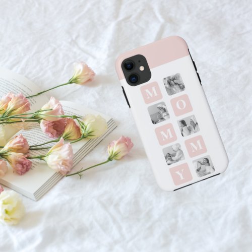 Trendy Collage Photo  Pastel Pink Best Mommy Gift iPhone 11 Case