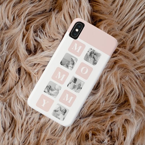 Trendy Collage Photo  Pastel Pink Best Mommy Gift iPhone XS Max Case