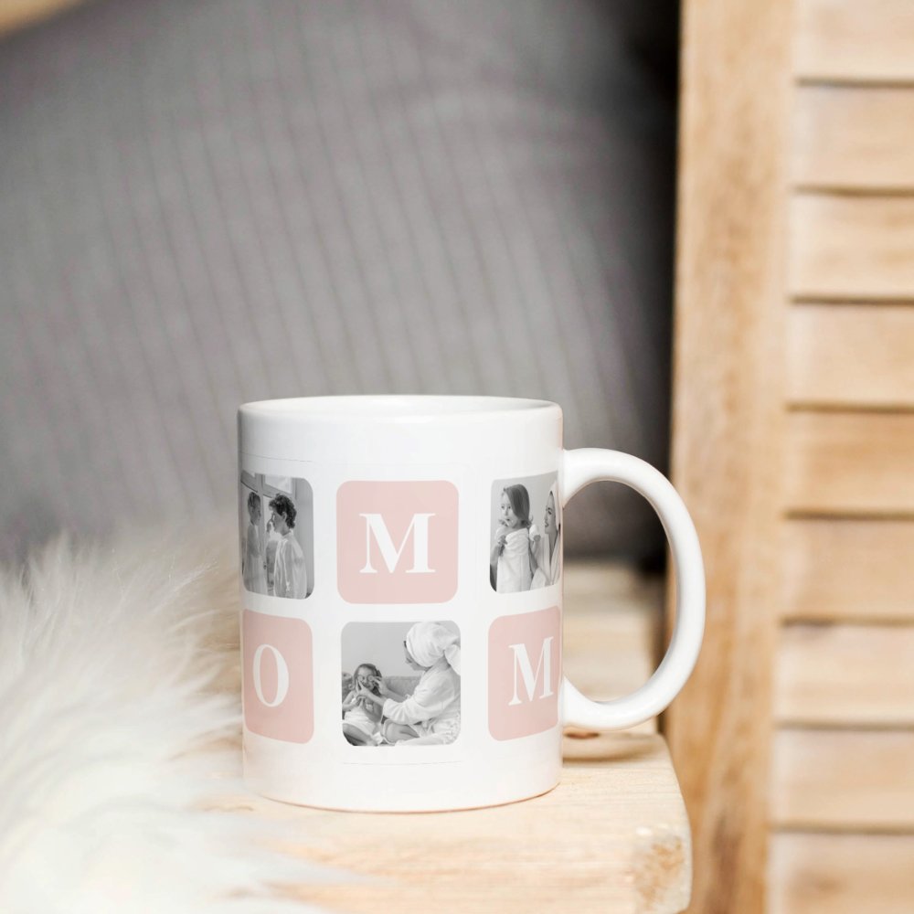 Discover Trendy Collage Photo & Pastel Pink Best Mommy Custom Gift Coffee Mug