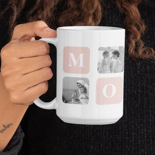 Trendy Collage Photo  Pastel Pink Best Mommy Gift Coffee Mug