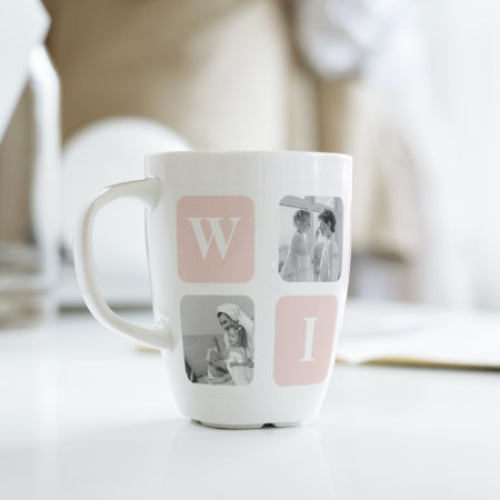 Trendy Collage Photo & Pastel Pink Best Mommy Gift Latte Mug