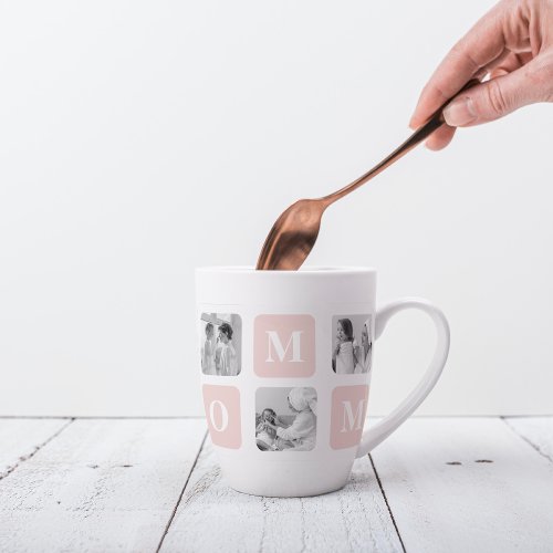 Trendy Collage Photo  Pastel Pink Best Mommy Gift Latte Mug