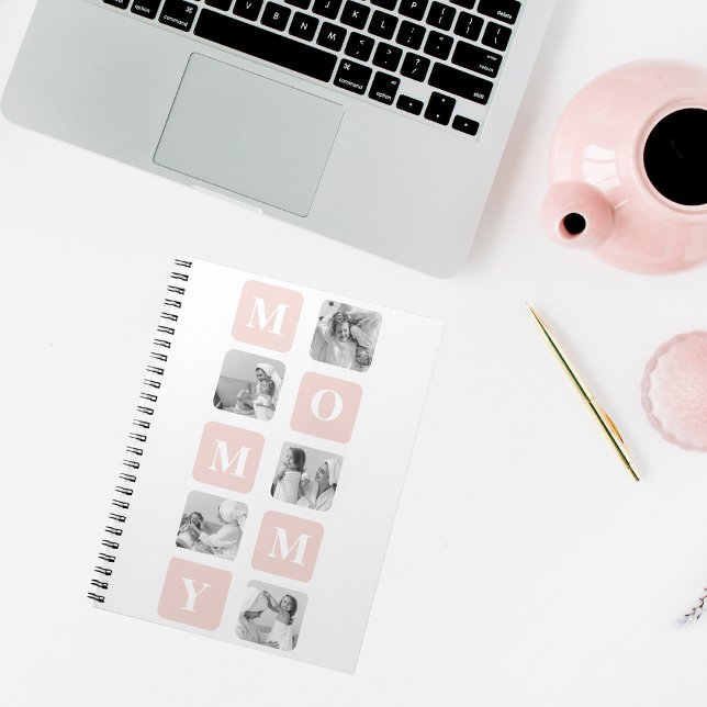 Trendy Collage Photo & Pastel Pink Best Mommy Gift Notebook (Creator Uploaded)