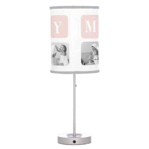 Trendy Collage Photo  Pastel Pink Best Mommy Gift Table Lamp