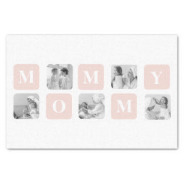 Trendy Collage Photo &amp; Pastel Pink Best Mommy Gift Tissue Paper