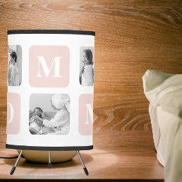 Trendy Collage Photo &amp; Pastel Pink Best Mommy Gift Tripod Lamp