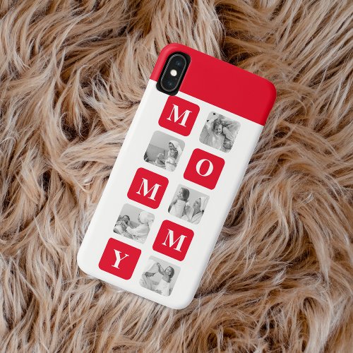 Trendy Collage Photo  Red Best Mommy Gift iPhone XS Max Case