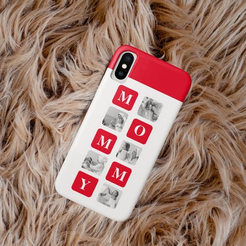 Trendy Collage Photo  Red Best Mommy Gift iPhone XS Case