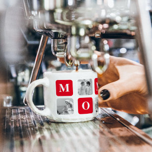 Trendy Collage Photo & Red Best Mommy Gift Espresso Cup