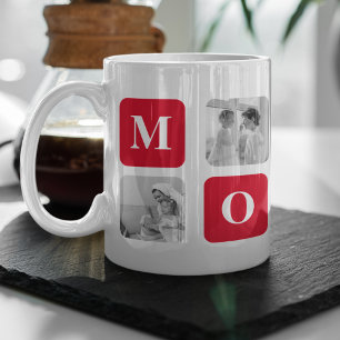 Trendy Collage Photo & Red Best Mommy Gift Mug