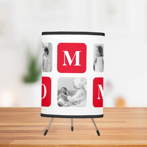 Trendy Collage Photo  Red Best Mommy Gift Tripod Lamp