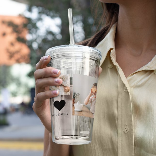 Trendy Collage Photo & We Love You Daddy Gift Acrylic Tumbler (Creator Uploaded)