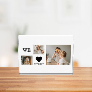 Trendy Collage Photo & We Love You Daddy Gift Block