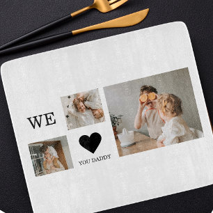 Trendy Collage Photo & We Love You Daddy Gift Cutting Board