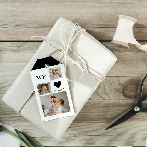 Trendy Collage Photo  We Love You Daddy Gift Gift Tags