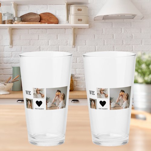 Trendy Collage Photo  We Love You Daddy Gift Glass