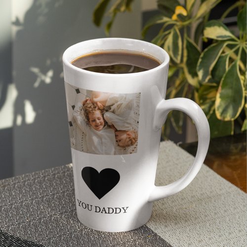 Trendy Collage Photo  We Love You Daddy Gift Latte Mug