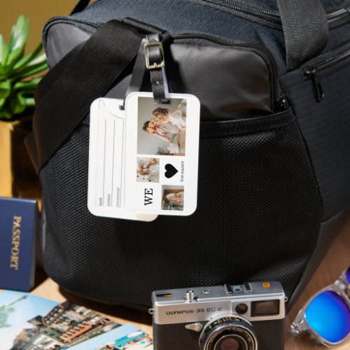 Trendy Collage Photo  We Love You Daddy Gift Luggage Tag