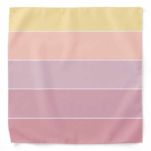 Trendy Color Harmony Pink Yellow Striped Elegant Bandana (Front)