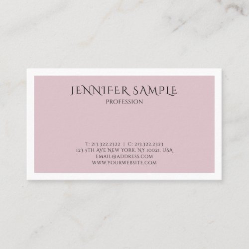 Trendy Color Modern Sophisticated Clean Plain Business Card