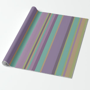 Trendy Colored Stripes Pattern Wrapping Paper